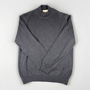 John W. Nordstrom Extra Fine Merino Wool Crewneck Sweater Men's Medium Gray